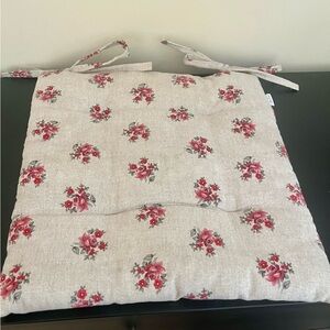 Custom Floral Chair Cushions with ties